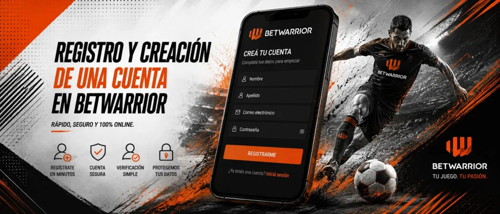 Registro y creación de una cuenta en BetWarrior